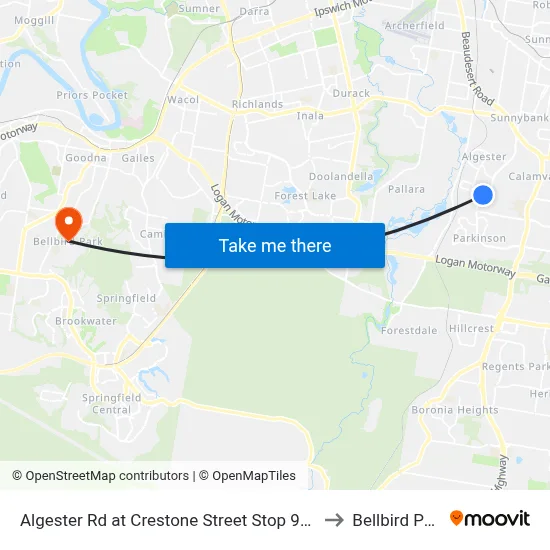 Algester Rd at Crestone Street Stop 90/89 to Bellbird Park map