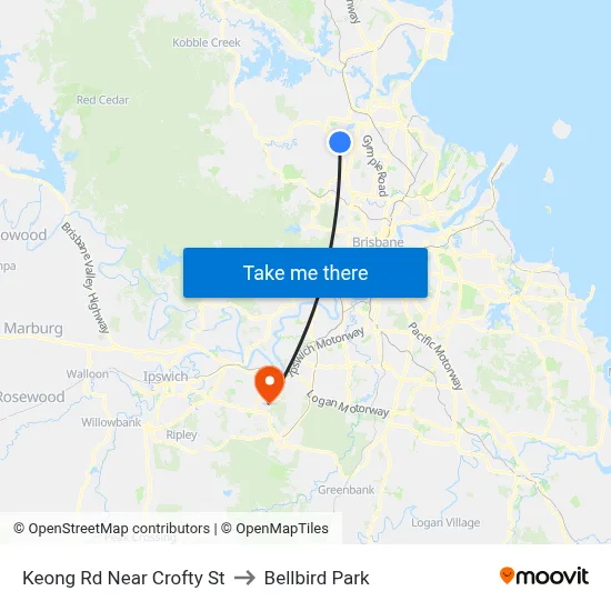 Keong Rd Near Crofty St to Bellbird Park map