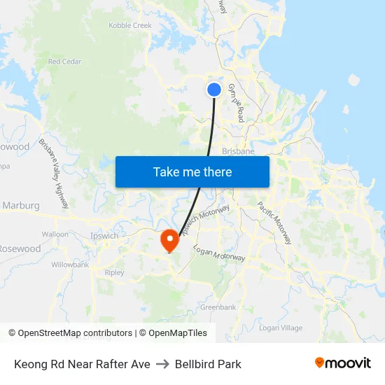 Keong Rd Near Rafter Ave to Bellbird Park map