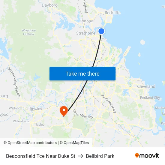 Beaconsfield Tce Near Duke St to Bellbird Park map