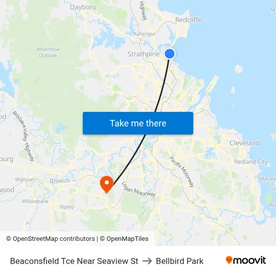 Beaconsfield Tce Near Seaview St to Bellbird Park map