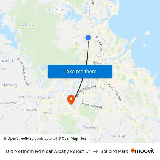Old Northern Rd Near Albany Forest Dr to Bellbird Park map