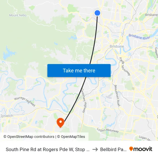 South Pine Rd at Rogers Pde W, Stop 44 to Bellbird Park map