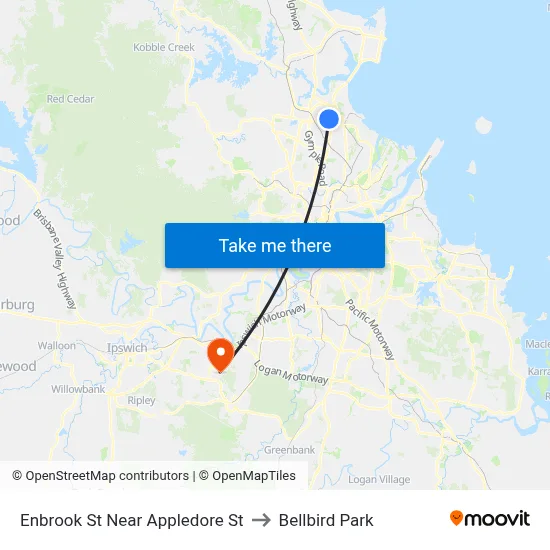 Enbrook St Near Appledore St to Bellbird Park map