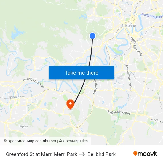 Greenford St at Merri Merri Park to Bellbird Park map