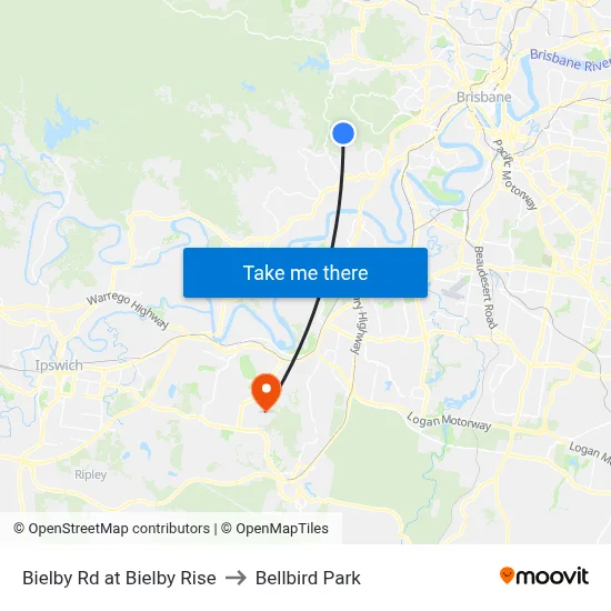 Bielby Rd at Bielby Rise to Bellbird Park map