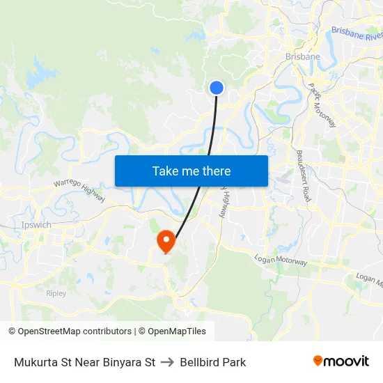 Mukurta St Near Binyara St to Bellbird Park map