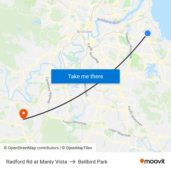 Radford Rd at Manly Vista to Bellbird Park map