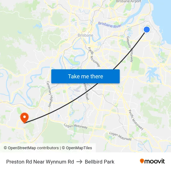 Preston Rd Near Wynnum Rd to Bellbird Park map