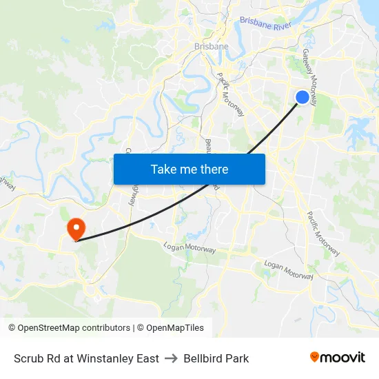 Scrub Rd at Winstanley East to Bellbird Park map