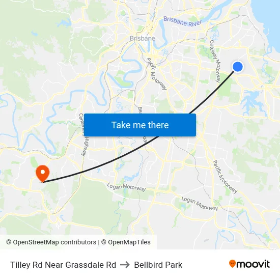 Tilley Rd Near Grassdale Rd to Bellbird Park map