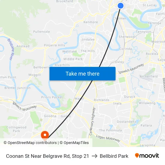 Coonan St Near Belgrave Rd, Stop 21 to Bellbird Park map