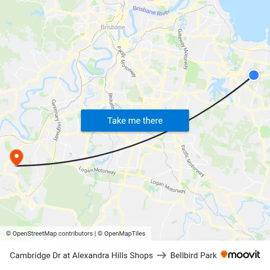 Cambridge Dr at Alexandra Hills Shops to Bellbird Park map