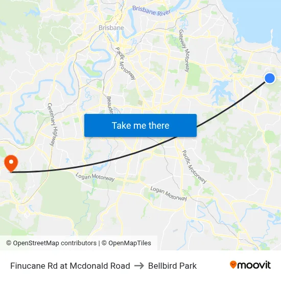 Finucane Rd at Mcdonald Road to Bellbird Park map