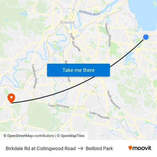 Birkdale Rd at Collingwood Road to Bellbird Park map