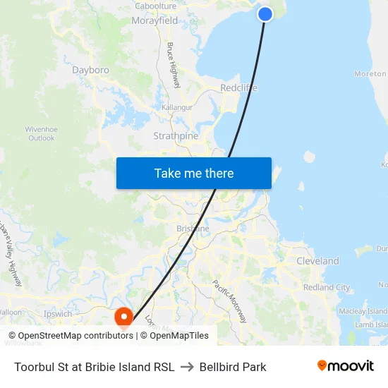Toorbul St at Bribie Island RSL to Bellbird Park map