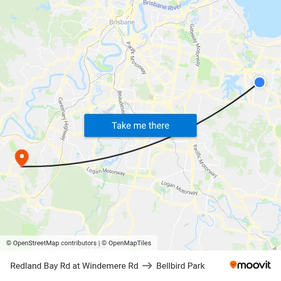 Redland Bay Rd at Windemere Rd to Bellbird Park map