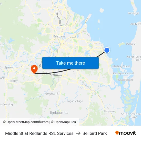 Middle St at Redlands RSL Services to Bellbird Park map