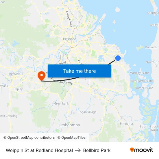 Weippin St at Redland Hospital to Bellbird Park map