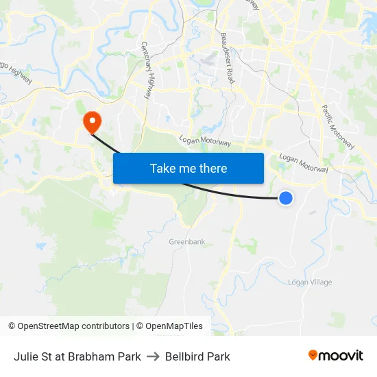 Julie St at Brabham Park to Bellbird Park map