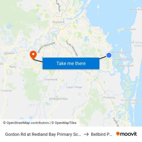 Gordon Rd at Redland Bay Primary School to Bellbird Park map