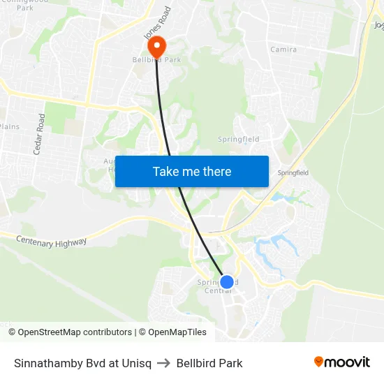Sinnathamby Bvd at Unisq to Bellbird Park map