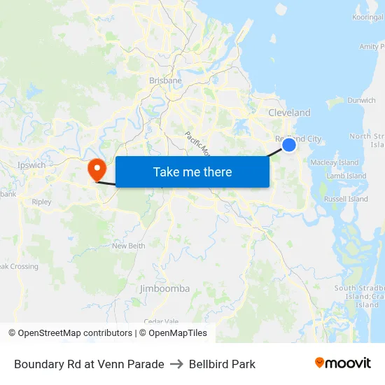 Boundary Rd at Venn Parade to Bellbird Park map