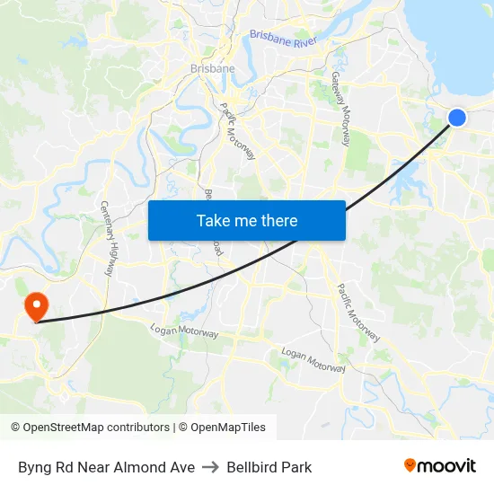 Byng Rd Near Almond Ave to Bellbird Park map