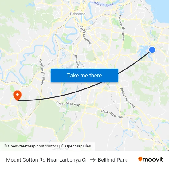Mount Cotton Rd Near Larbonya Cr to Bellbird Park map