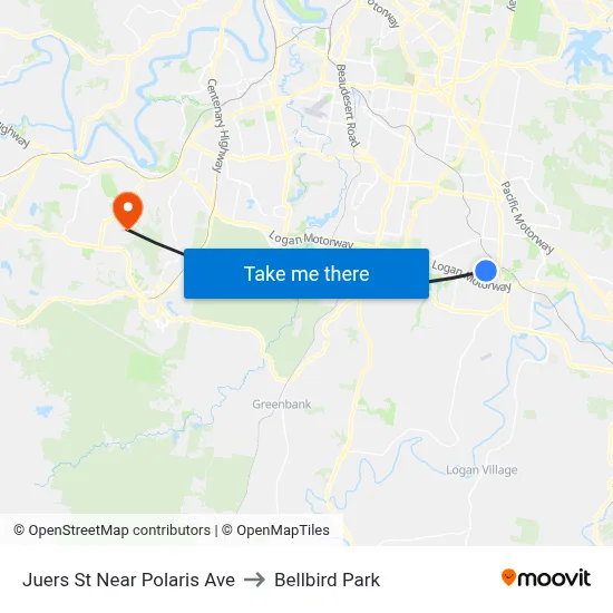 Juers St Near Polaris Ave to Bellbird Park map