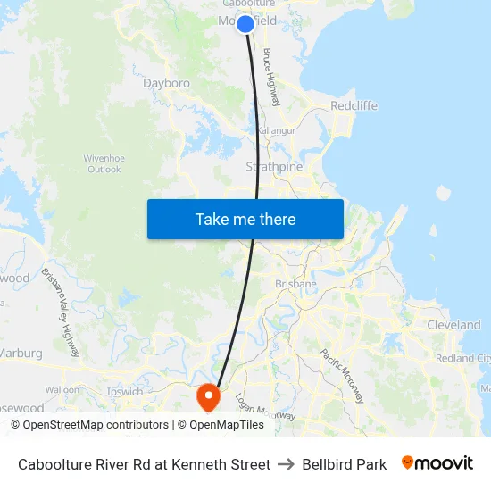 Caboolture River Rd at Kenneth Street to Bellbird Park map