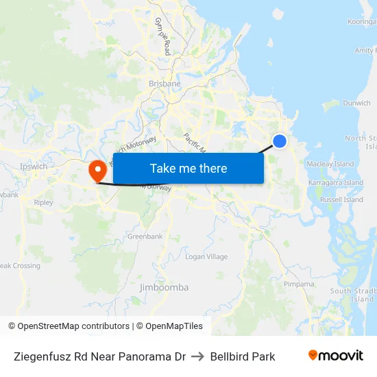 Ziegenfusz Rd Near Panorama Dr to Bellbird Park map