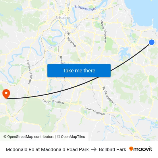 Mcdonald Rd at Macdonald Road Park to Bellbird Park map