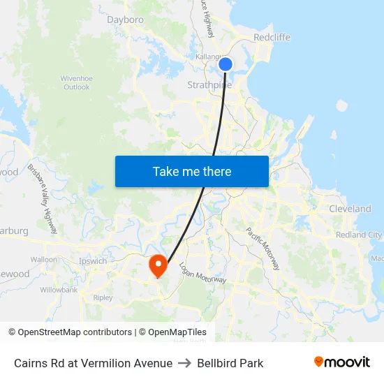Cairns Rd at Vermilion Avenue to Bellbird Park map