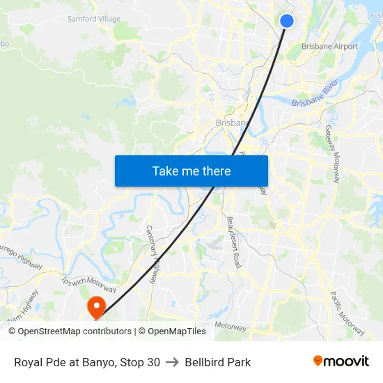 Royal Pde at Banyo, Stop 30 to Bellbird Park map