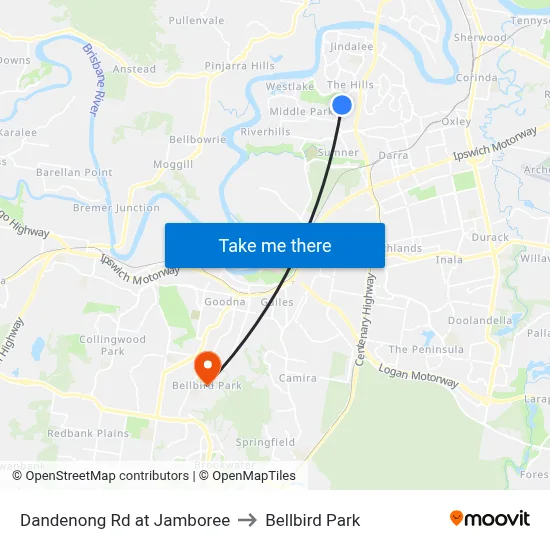 Dandenong Rd at Jamboree to Bellbird Park map