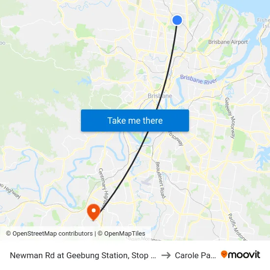 Newman Rd at Geebung Station, Stop 51 to Carole Park map