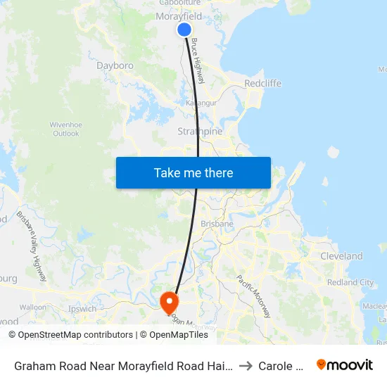 Graham Road Near Morayfield Road Hail 'N' Ride to Carole Park map