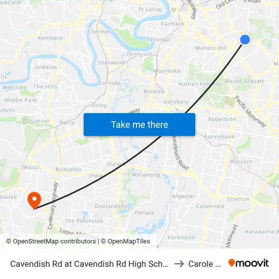 Cavendish Rd at Cavendish Rd High School, Stop 41 to Carole Park map
