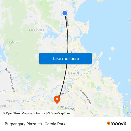 Burpengary Plaza to Carole Park map
