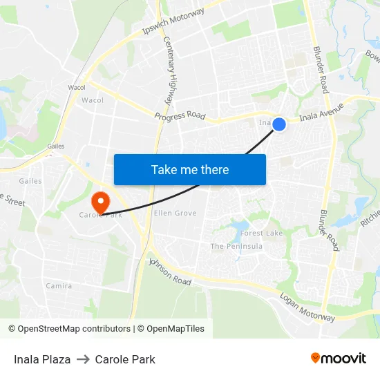 Inala Plaza to Carole Park map