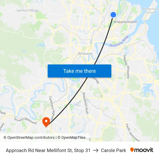 Approach Rd Near Mellifont St, Stop 31 to Carole Park map