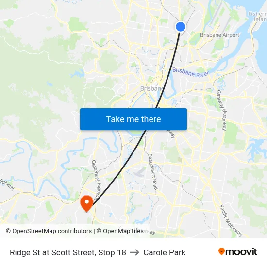 Ridge St at Scott Street, Stop 18 to Carole Park map