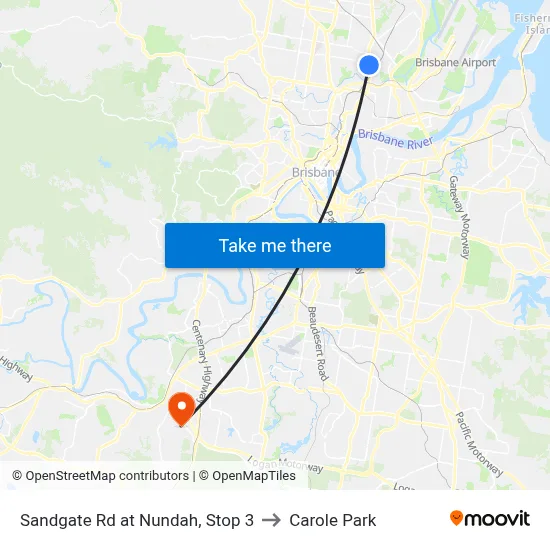 Sandgate Rd at Nundah, Stop 3 to Carole Park map