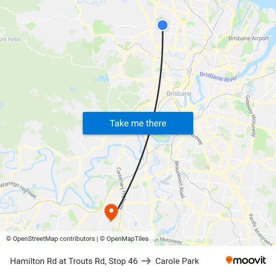 Hamilton Rd at Trouts Rd, Stop 46 to Carole Park map