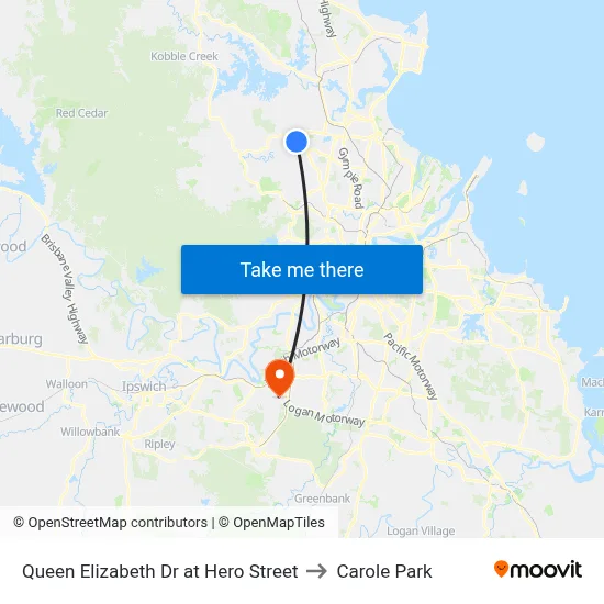 Queen Elizabeth Dr at Hero Street to Carole Park map