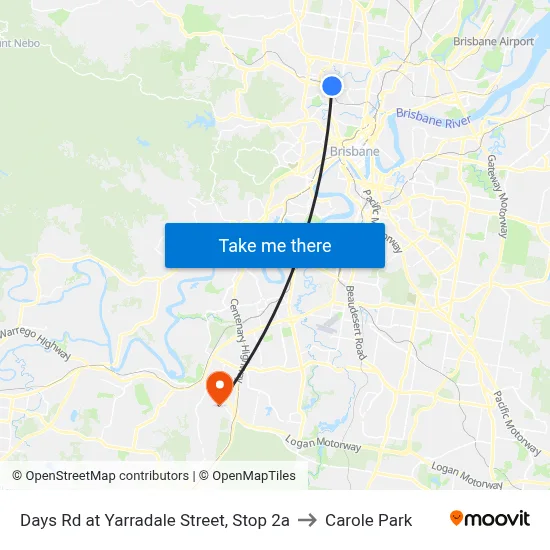 Days Rd at Yarradale Street, Stop 2a to Carole Park map