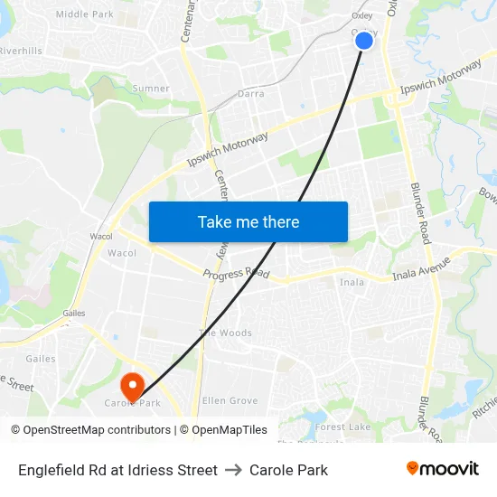 Englefield Rd at Idriess Street to Carole Park map