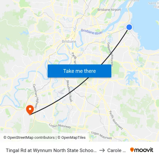 Tingal Rd at Wynnum North State School, Stop 10/5 to Carole Park map