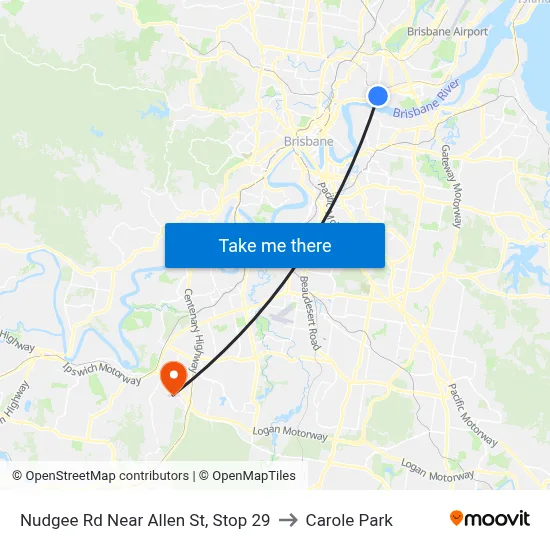 Nudgee Rd Near Allen St, Stop 29 to Carole Park map